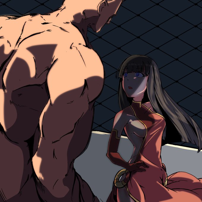 「……は?」
「フ…ハハ!ソイツは身長だけの棒切の様な闘士だったが、我々の手に入れた薬は超人を作り出せるのだ!どうだ女、ソイツに勝てるか!!」
「オ…ォォオ…ォヲオ…」
「薄めなければ反動で廃人となるがソイツ程度使い捨てても良いわ!!」
「下種ね…!私の怒りを買った事を後悔なさい!」 