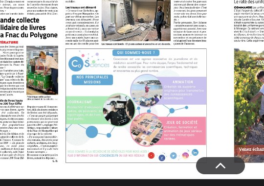 Cosciences (@coscience34) on Twitter photo Qui passe dans le <a href="/Midilibre/">Midi Libre</a> aujourd'hui ?
Merci pour la valorisation de notre association <a href="/lemondenouveau1/">le monde nouveau</a> !
Hâte d'être à votre événement le 04 et 05 octobre à Montpellier et de présenter nos outils pédagogiques sur le gaspillage alimentaire ! Qui passe dans le <a href="/Midilibre/">Midi Libre</a> aujourd'hui ?
Merci pour la valorisation de notre association <a href="/lemondenouveau1/">le monde nouveau</a> !
Hâte d'être à votre événement le 04 et 05 octobre à Montpellier et de présenter nos outils pédagogiques sur le gaspillage alimentaire !