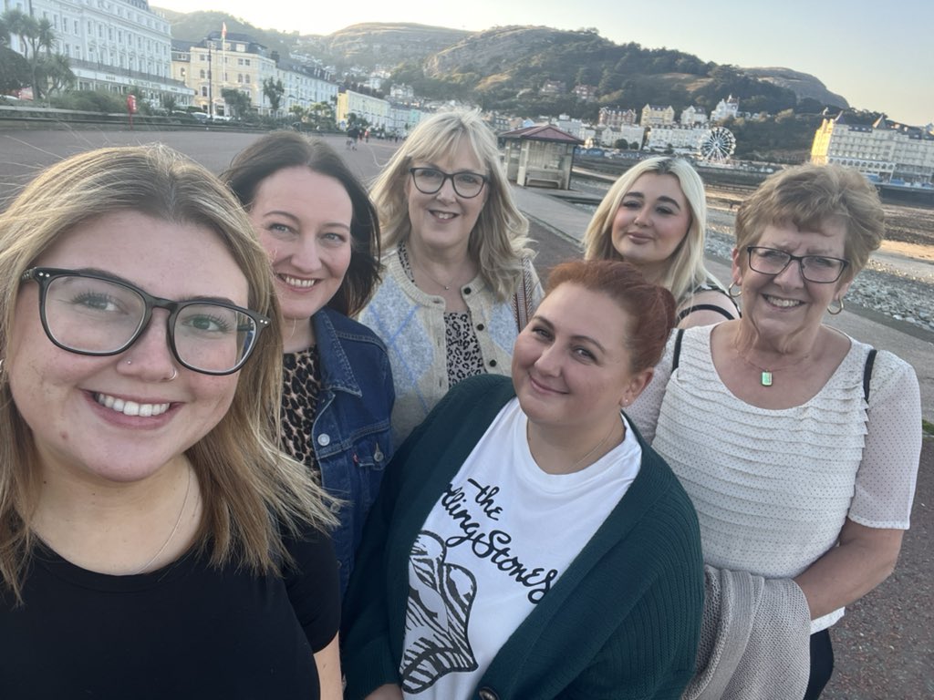 We have arrived at Llandudno for our conference. 

We’ve got our senior caseworker Sandra, Hospital to Home caseworkers Emma and Carol, Managing Better caseworker Cath, Core caseworker Emily and HEO caseworker Celyn!