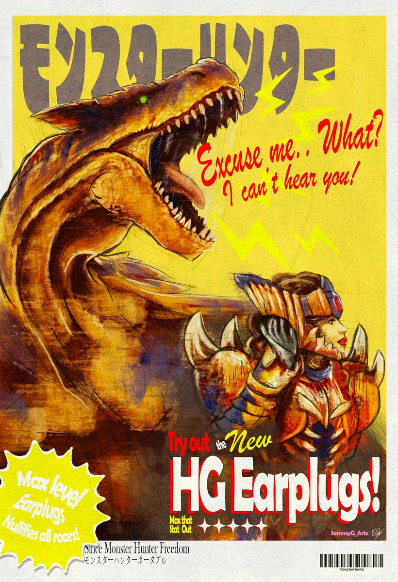 SammyG_artz's tweet photo. HG Earplugs!

#Monsterhunter #Tigrex https://t.co/ai6fMzQIoy