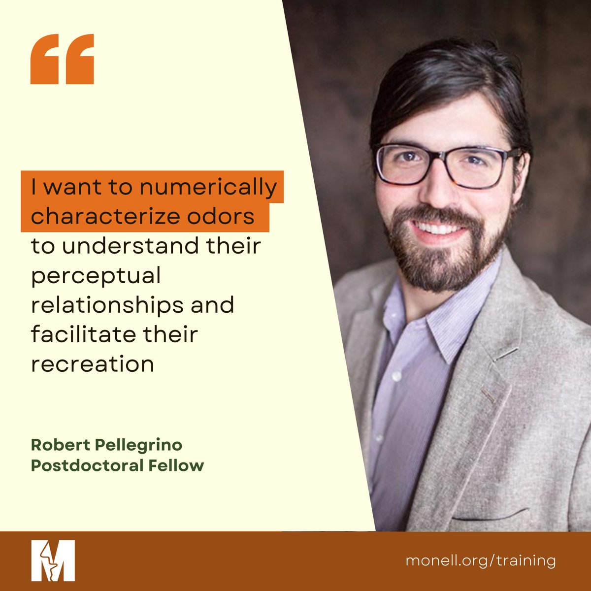 Robert Pellegrino is a postdoctoral fellow in the Dalton and Mainland labs at Monell Chemical Senses Center. Working at the intersection of neuroscience, psychology, and chemistry... 🧵