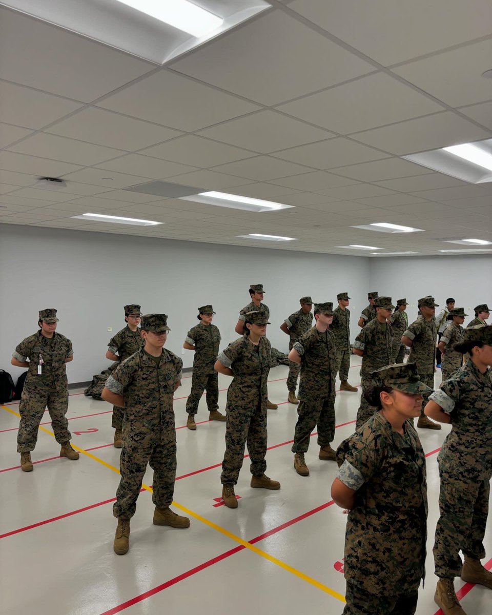 Our Cadets were excited to wear their uniforms for the first time this year. They are looking sharp as they are inspected! #mcjrotc #wearegateway