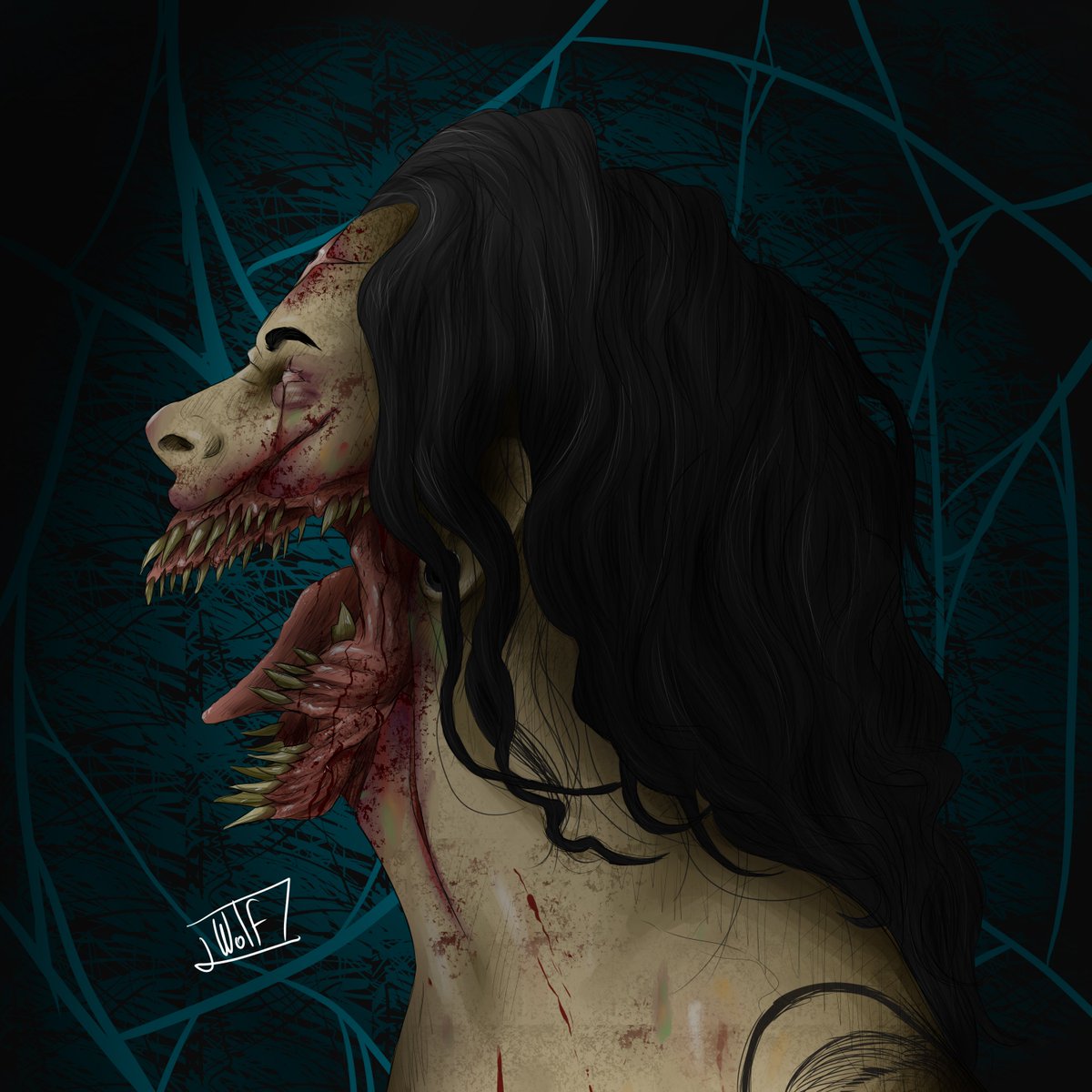 TheWOLFdrawing's tweet photo. Otro autoretrato, pronto subiré uno más, que quiero hacer 

#fanart  #art #artwork #linework #arte #drawsofinsta  #drawing #portrait #retrato #suicidegirls #sketch #sketchbook #dibujo #pendrawing  #woman #monster #gore #goreart #darkart #digital #digitaldrawing #darkportrait https://t.co/eRmPM8Cs06