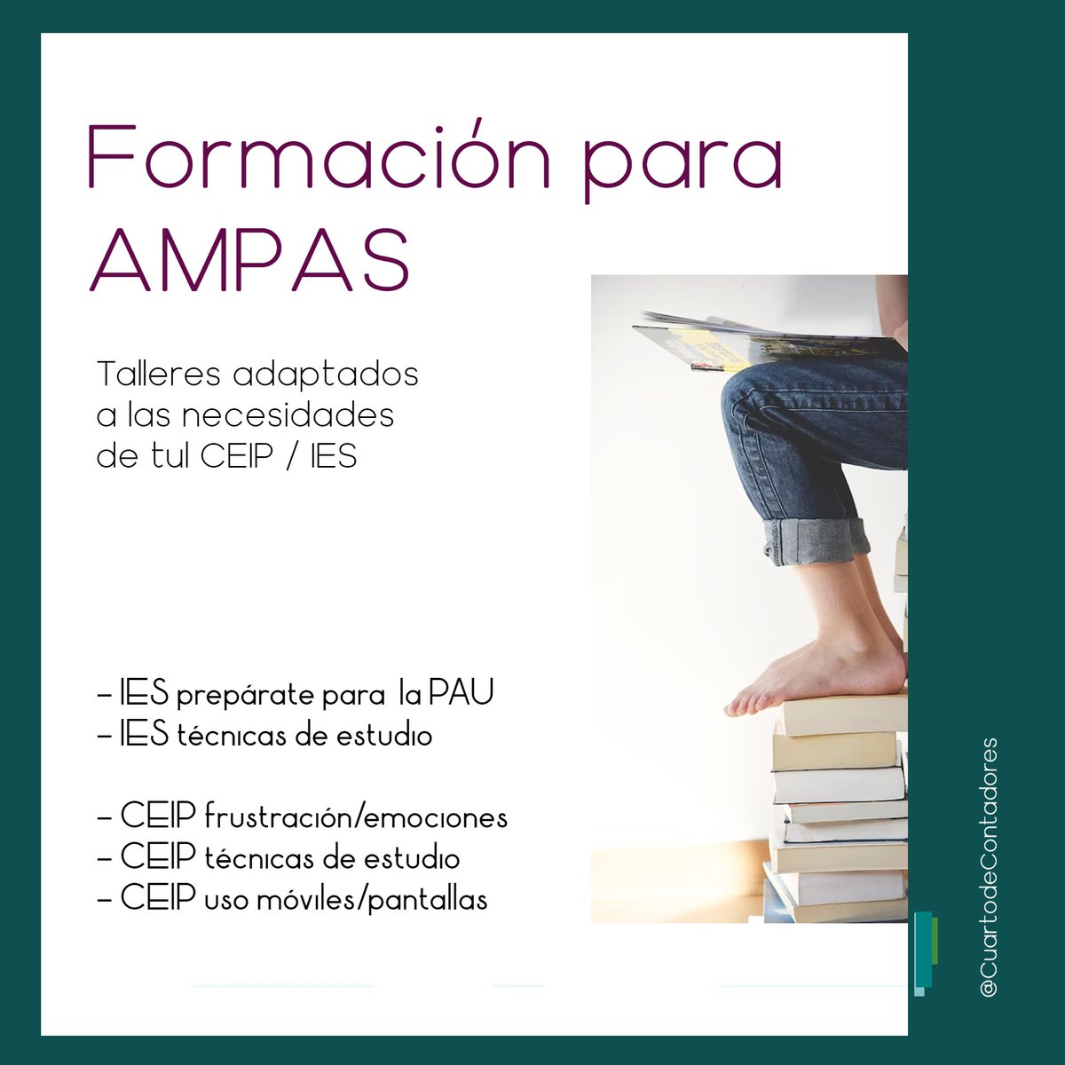 ¡"Talleres para AMPAS: Técnicas de Estudio, Preparación PAU y más".! ✨🎓

En nuestro Centro de Psicología y Logopedia en Leganés, ofrecemos formación especializada para las AMPAS para ayudar al alumnado a desarrollar su máximo potencial. 🧠💡👨‍👩‍👧‍👦
