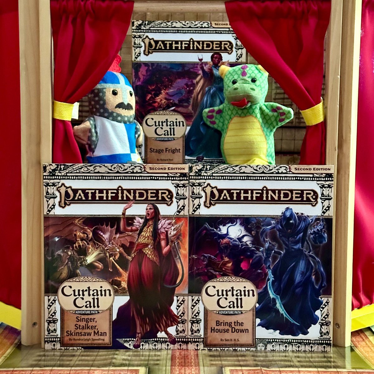 paizo's tweet image. Lights, camera, adventure! 
Get ready for whimsy, intrigue, and a wheel of monsters in this month&apos;s new releases!
buff.ly/3XNOfB4