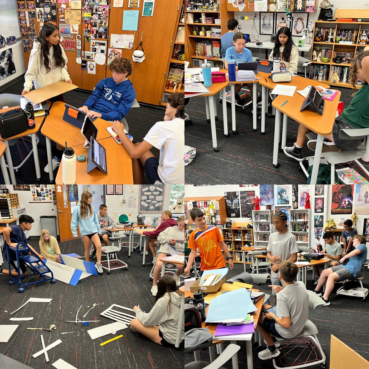 The Weoples have begun working on their Just Mercy projects! Chaos and mess today. Final projects on Friday. Pictures to follow. #ilovemyweoples