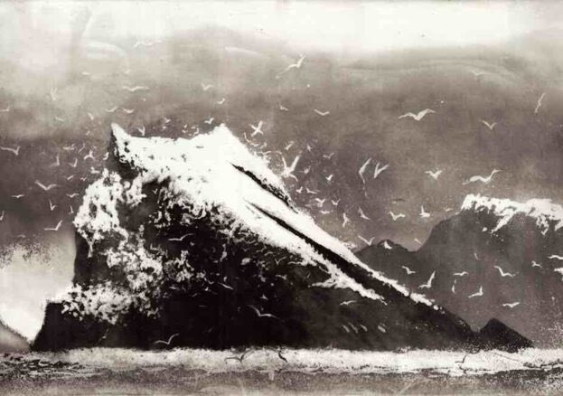 RobGMacfarlane's tweet image. RIP the great artist Norman Ackroyd (1938-16.09.24): etcher-magician who conjured weather &amp;amp; light from metal &amp;amp; acid; his work constitutes one of the great visual records of this archipelago’s edges.
We travelled together—&amp;amp; I made this programme with him: bbc.co.uk/programmes/m00…