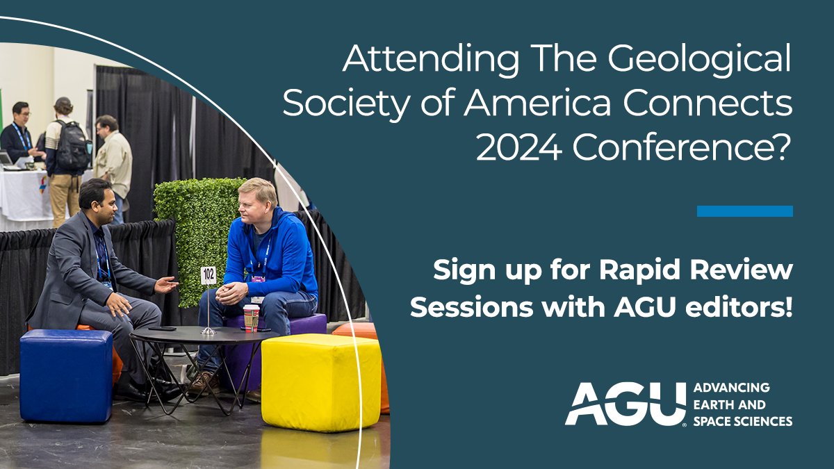 🎉Attending #GSA2024?

G-Cubed Editor David Hernández-Uribe will be hosting 15 minute 1-on-1 rapid review sessions at AGU’s Booth (#405). Get tips from a current editor and ask questions about your research's fit in G-cubed!

🔗Learn more and sign up: lite.spr.ly/6000B25i
