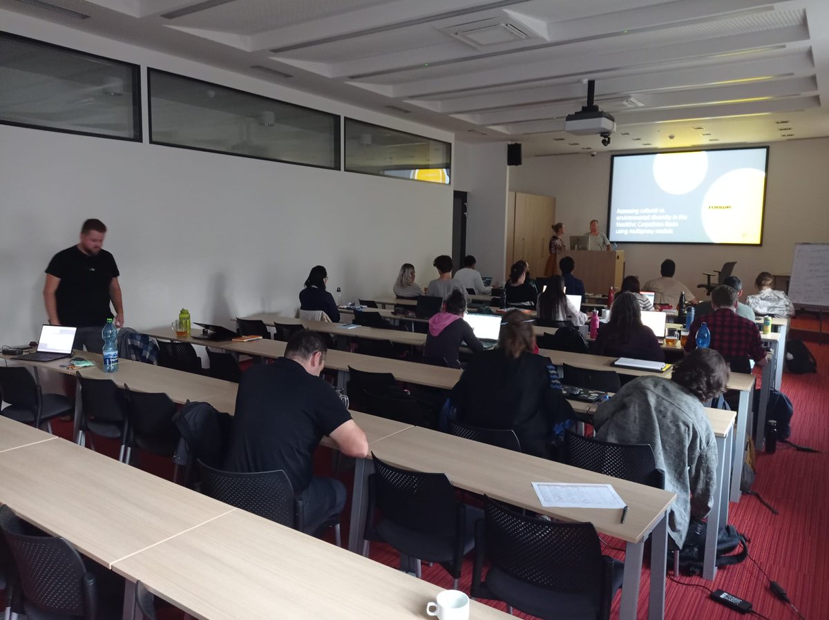 AISCRproject's tweet photo. Key note lecture with Michael Kempf and Margaux Depaermentier: Assessing cultural vs. environmental diversity in the Neolithic Carpathian Basin using multiproxy models.

We are in the middle of the atRium training school and going strong!

@ATRIUM_EU https://t.co/9nhiv0iLt5