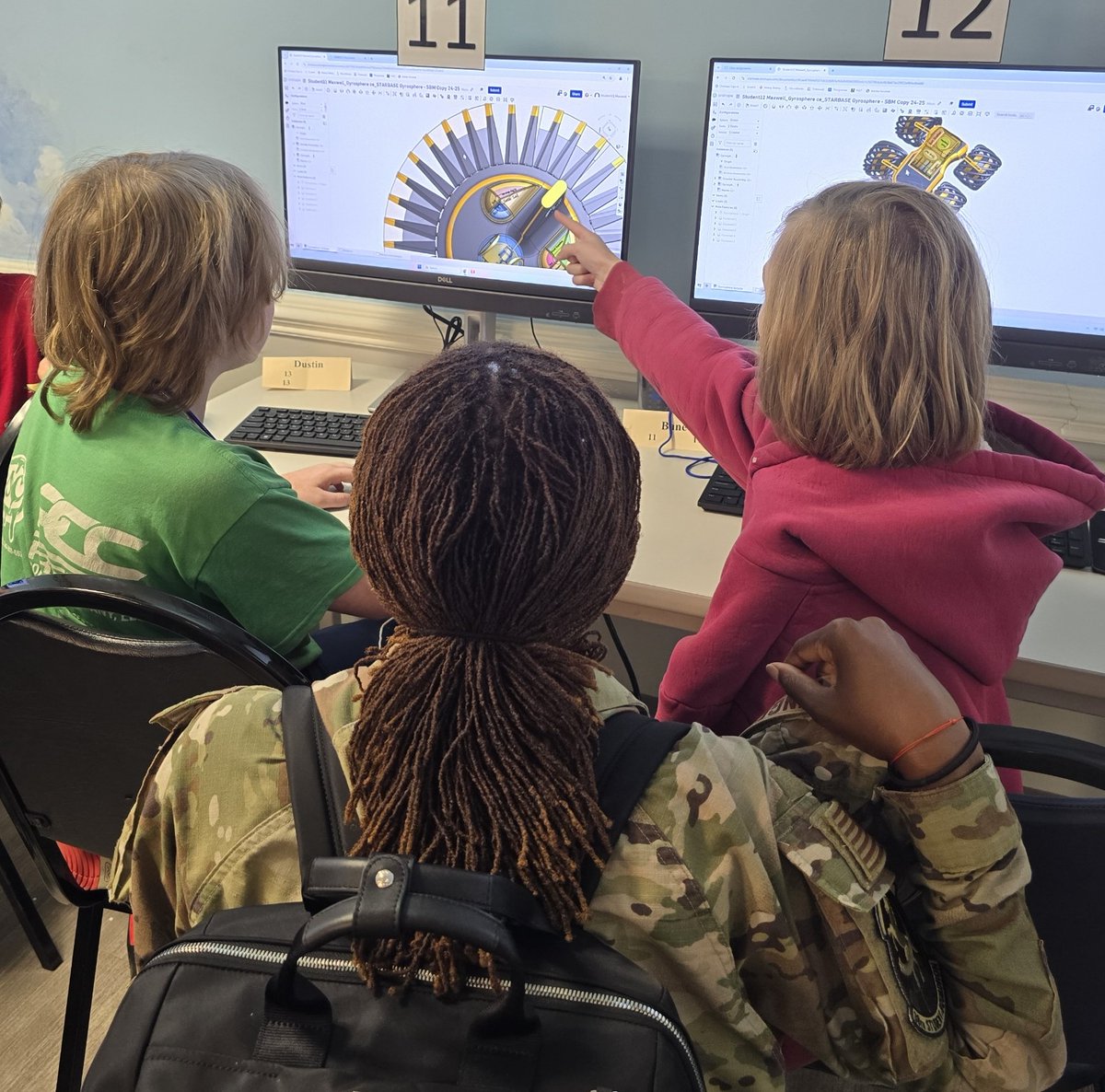 AirForceACSC's tweet photo. Our students who become part of the Gathering of Eagles program have amazing opportunities to mentor and motivate the next generation of air and space professionals. Today they volunteered at Maxwell AFB’s STARBASE to promote STEM! @GOEFoundation @theairpowerschool #ACSCAY25 https://t.co/xoV2UrzPlU