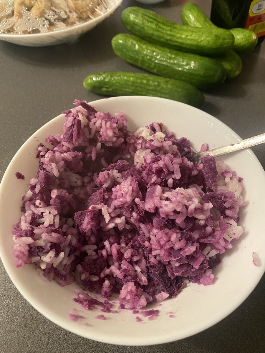 Valentina_Bibi's tweet photo. I’ve had this simple pleasure lately, potato rice, this purple one is the prettiest! https://t.co/5Z162LUu3g