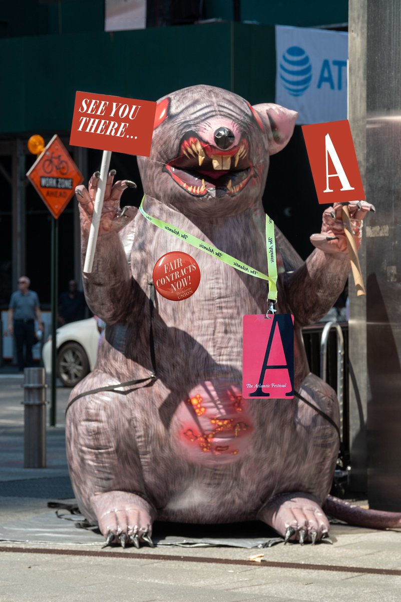 Scabby is standing in solidarity with @theatlantic workers fighting for a fair contract at #TAF24!