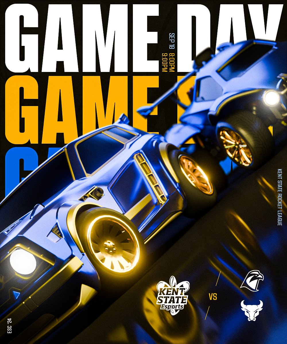 🚨GAME DAY🚨

Time for some more Rocket League😎 Today our varsity team faces off against <a href="/BGSUEsports/">BGSU Esports</a> and Buffalo in the third week of the <a href="/ESC_Conference/">Esports Collegiate</a>!

Support our team in person at The Arena or on Twitch!

🕗8PM 
🏠Esports Arena (Library)
📺twitch.tv/esportsksu