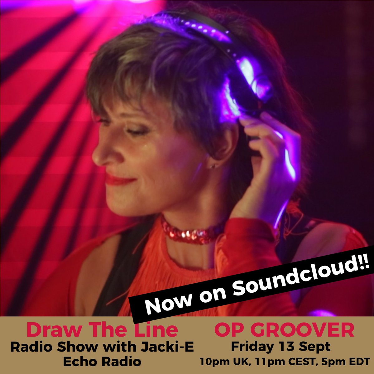 This week's <a href="/DTLRadioShow/">Draw the Line Radio Show</a> #326 with <a href="/jackiepalmer/">Jacki-E</a> is now on Soundcloud
soundcloud.com/jackiepalmer/3…
Guest mix 2nd hr <a href="/OPGroover/">Olly Nash</a> 
My mix 1st hr <a href="/DJSoulSista/">SoulSista</a>  <a href="/SelenaFaider/">Selena Faider</a>  <a href="/LPGiobbi/">LP Giobbi</a>  <a href="/ariellefree/">Arielle Free</a> <a href="/SheTeiks/">She Teiks</a> <a href="/TrishOmusic/">Trish O.</a> <a href="/CallieReiff/">Callie Reiff</a>  &amp; lots more. 
Say NO to gender imbalance