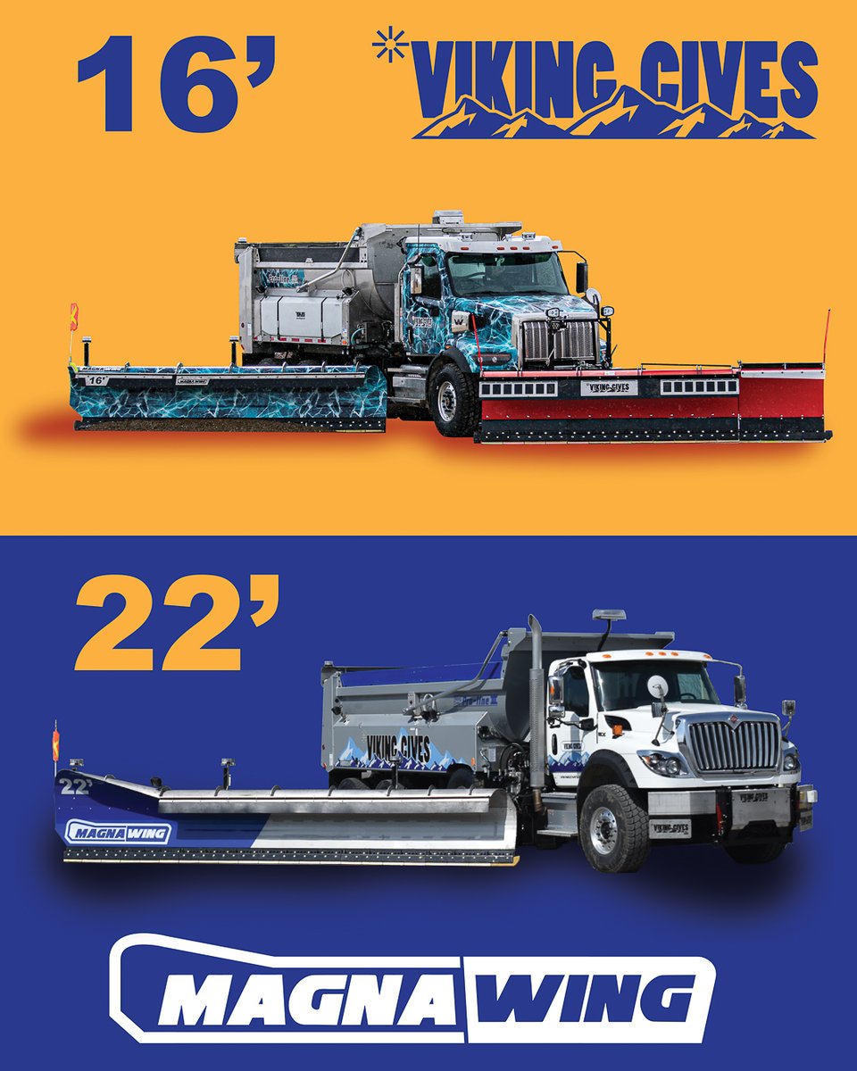 Get more done with less. The Magna Wing by Viking-Cives can clear up to two lanes in a single pass, with a 22' configuration for highway use and a 16' configuration for both highway clearing and narrower urban routes.

#MagnaWing
