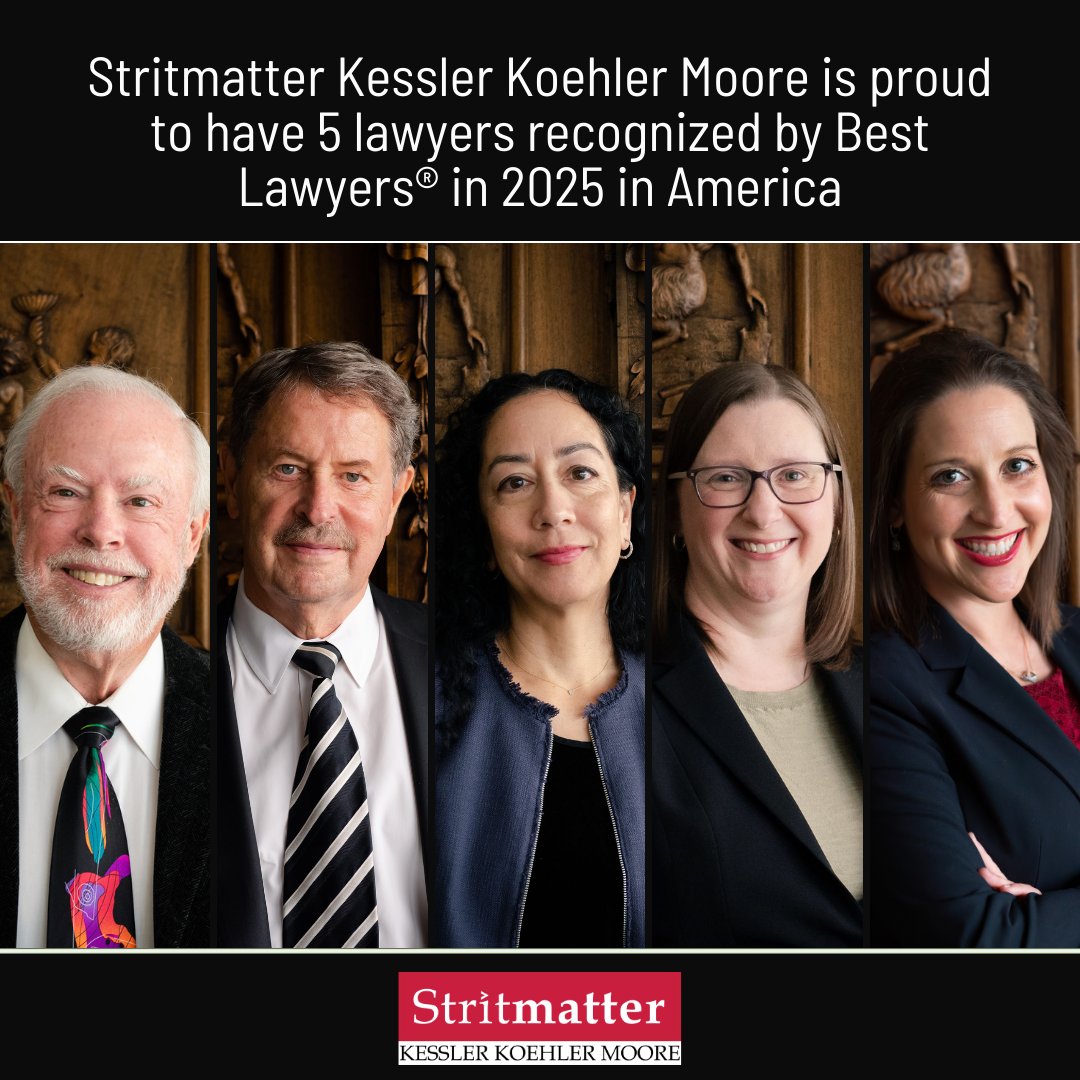 Stritmatter Kessler Koehler Moore is proud to have five lawyers recognized by Best Lawyers® in 2025 in America. Please join us in congratulating these dedicated and talented attorneys. 👏

#BestLawyers