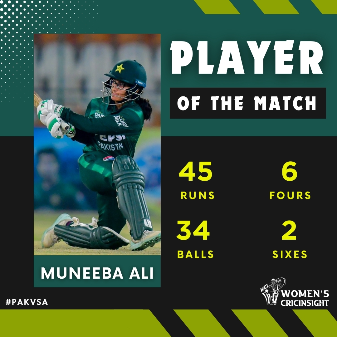 Muneeba Ali played a quickfire knock!

#PAKvSA #CricketTwitter