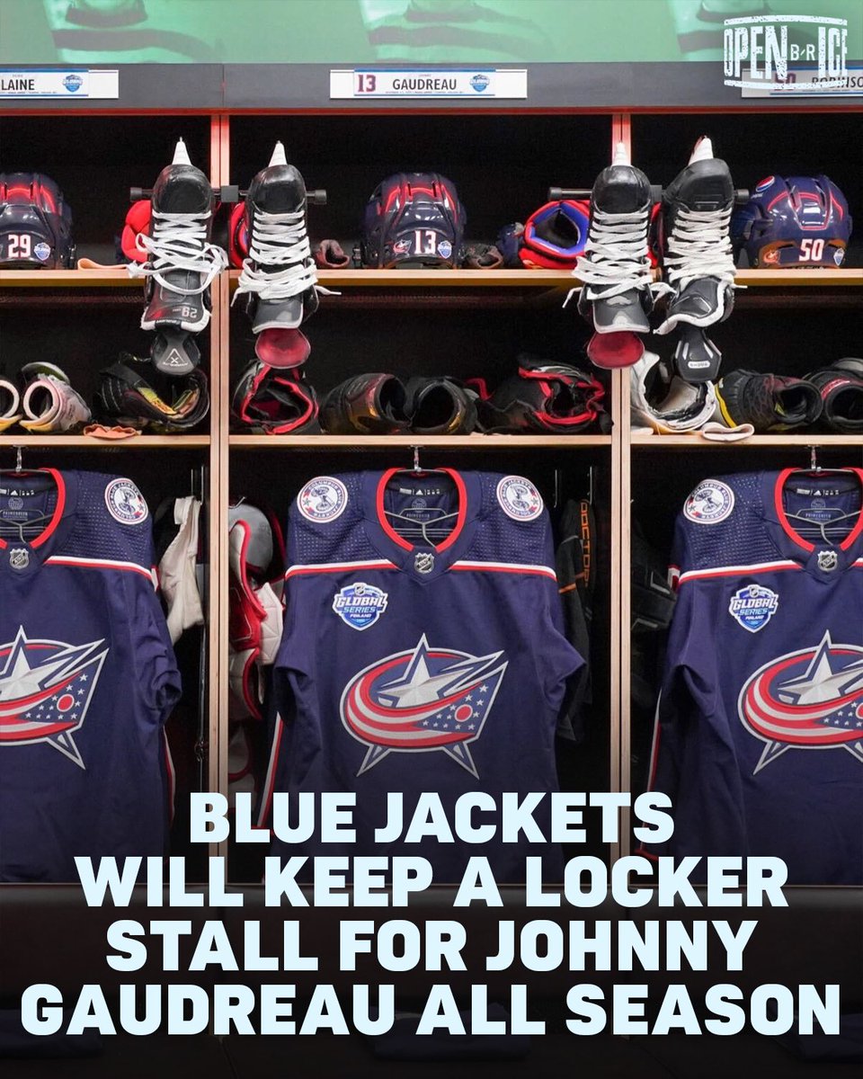 BR_OpenIce's tweet image. Blue Jackets GM Don Waddell said that Johnny Gaudreau’s locker stall will be left intact and his jersey will be placed there for each game ❤️