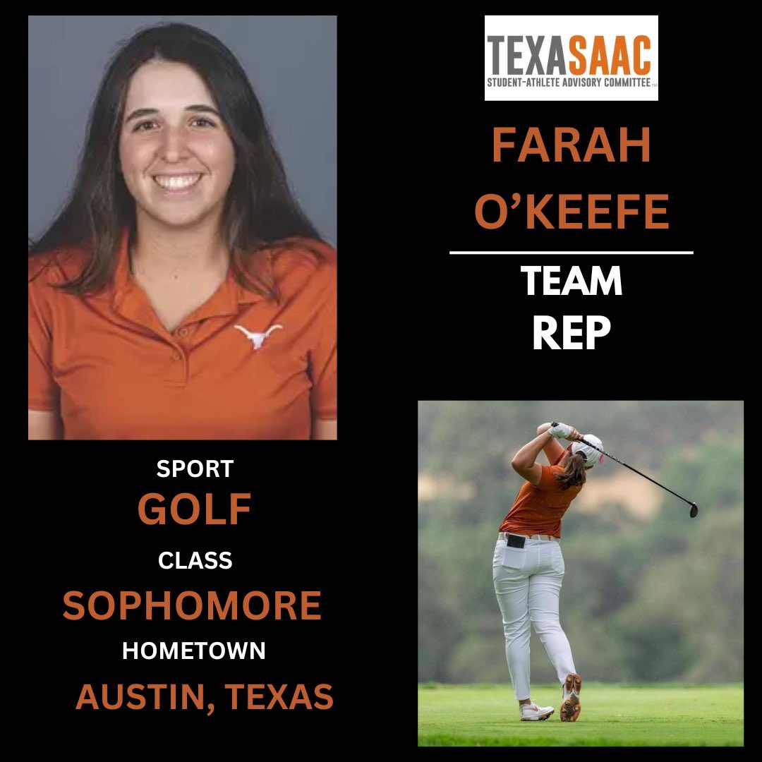 TexasSAAC's tweet image. Next up we have Womenโs Golf with SAAC reps Tiffany Cao and Farah OโKeefe!โณ๏ธ๐๐ปโโ๏ธ๐ค๐ผ