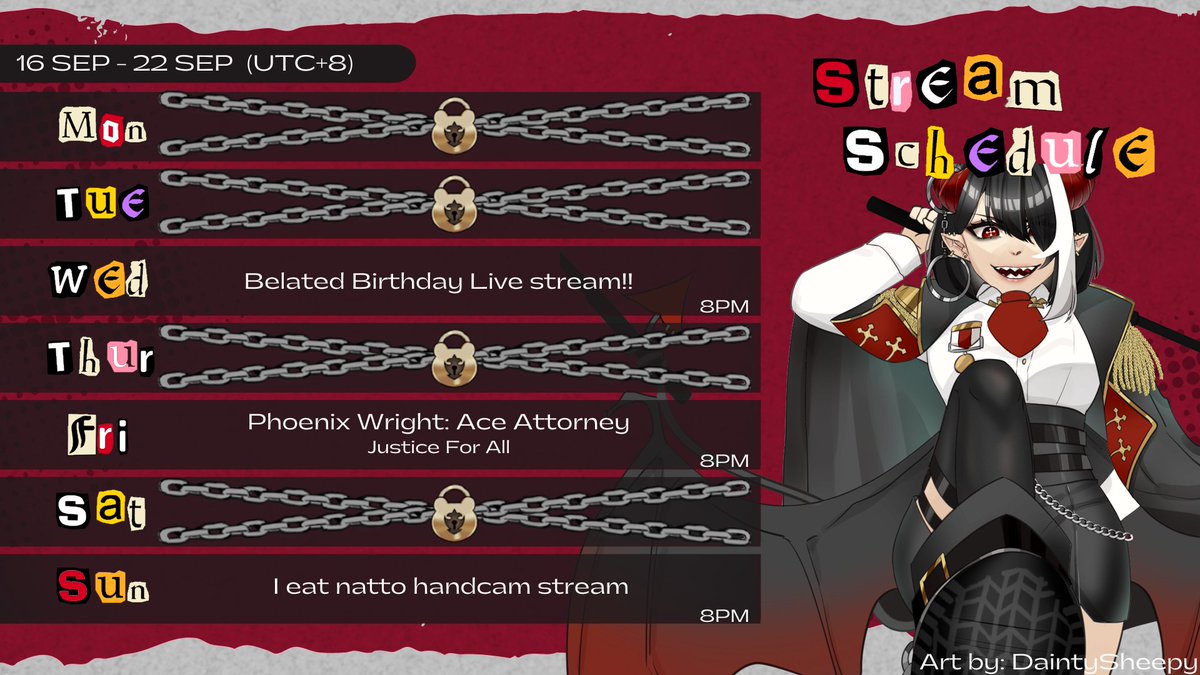 Something light for this week's schedule! I'm going to try new stuff this Sunday - natto and handcam!!! Let's borking go!!!!