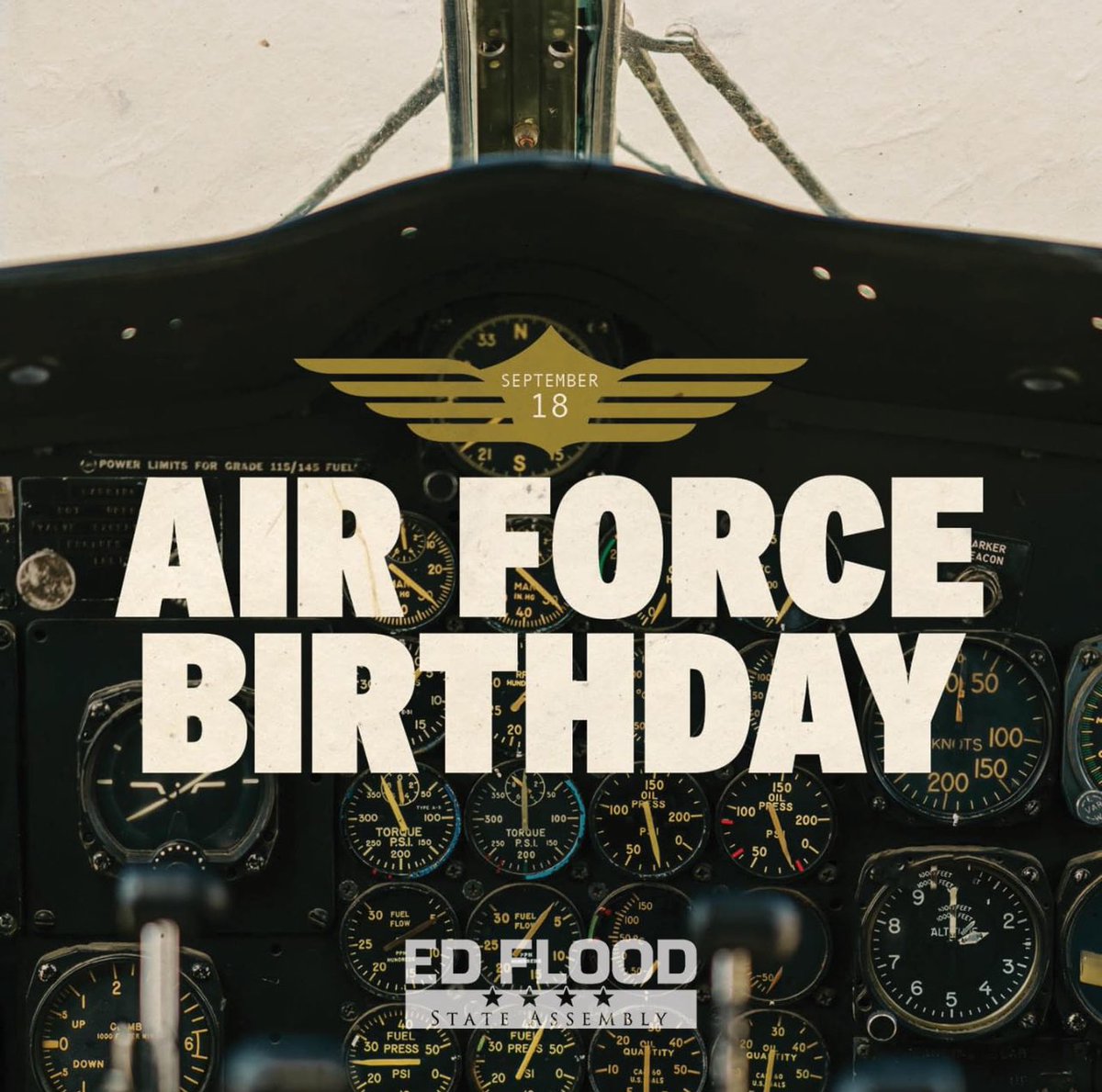 Flood4Assembly's tweet photo. Happy 77th Birthday to the United States Air Force! 🇺🇸 On this special day, we honor and celebrate the brave men and women of the @usairforce for their service and dedication to our nation's security and freedom. Thank you for your sacrifice and commitment to defending the skies above. Here's to another year of excellence and valor!  #USAFBirthday #AimHigh #AirForceProud #HappyBirthdayAirForce