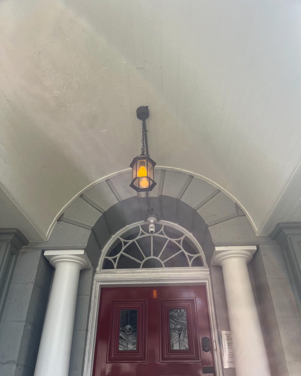 Our flags say you will be safe here. Our wrought iron railings say you will be secure here. Our granite stairs say that we welcome you no matter how much luggage. And our yellow light says that we value our ecosystem. 

#HamOnt #Travel #hostel #LGBTQ  #architecture #EcoFriendly