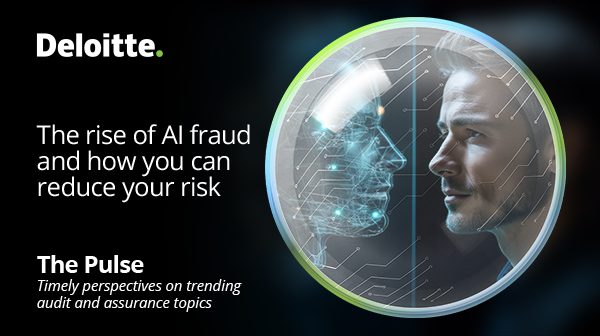 tim_tiosorio's tweet photo. With the exuberance surrounding AI, is anyone thinking about the risk of AI-enabled fraud? Deloitte is. Read #ThePulseDeloitte to learn about precautions you can take to reduce your risk. https://t.co/Oo7pyDUfWn https://t.co/imnNck6FOf