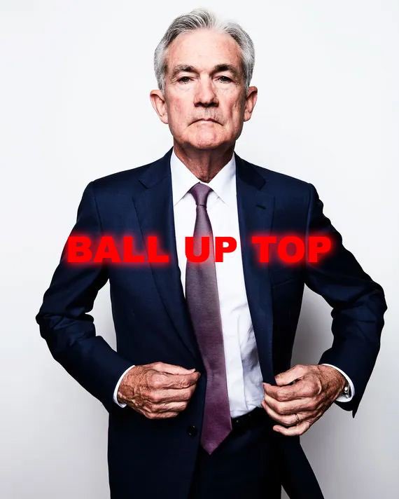 BenDover_1025's tweet photo. For 6 Months Straight…The $Poowel Chads Been Keeping That $Ball Up Top

Study Conviction. Study Cult Movements. Study the Chads that Move Markets like Poppa $Poowel 🖨️💵 & Michael Jordan in the 90s 🏀🔝

#FOMC #balluptop #ratecuts #federalreserve #FED #Poowel #Powell #JeromePowell #memecoin #solana