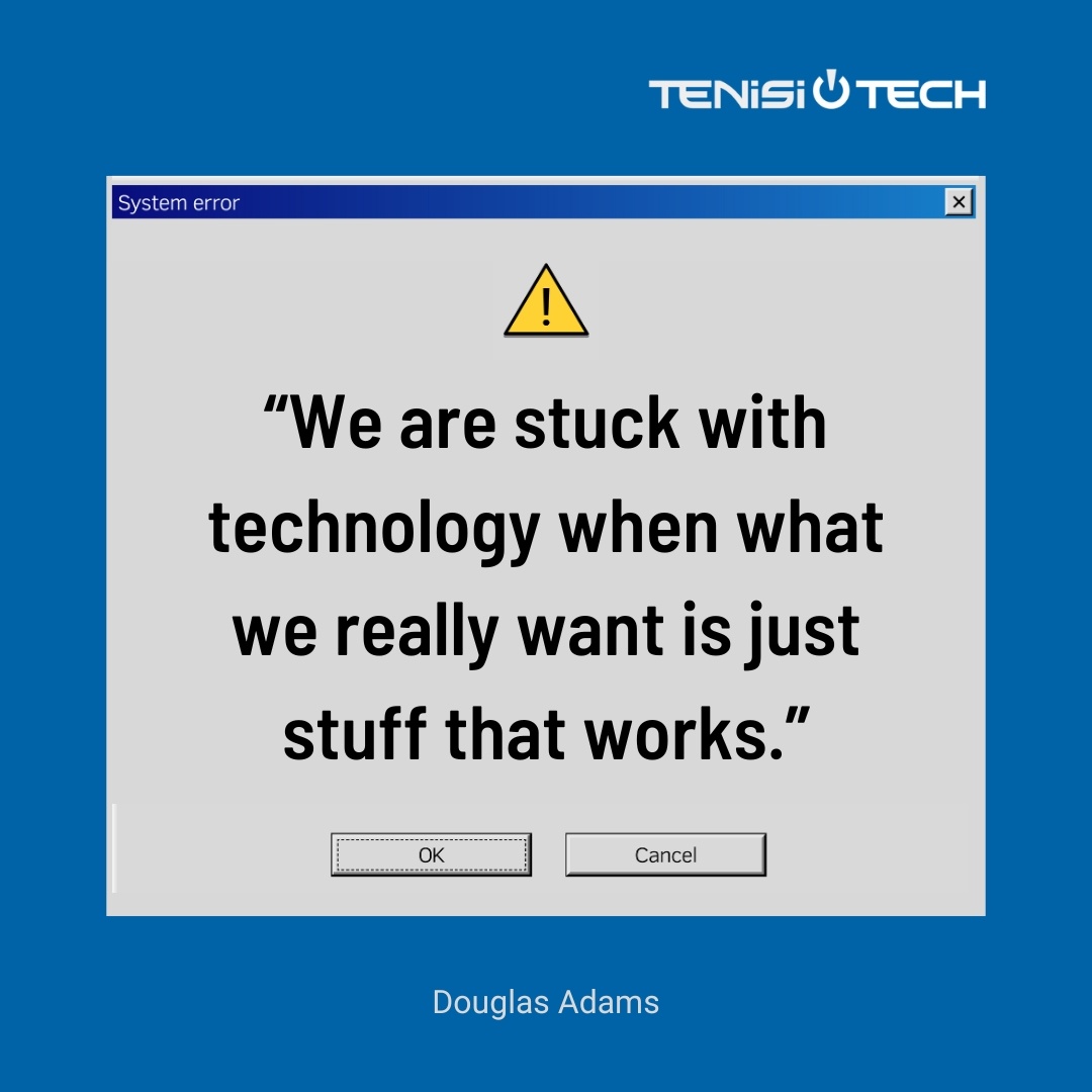 TenisiTech's tweet image. ⚙️ Simplify your IT with TenisiTech’s reliable solutions. Get technology that works for you, effortlessly. 

#TechSimplicity #DouglasAdams #FunctionalTech #MSPExcellence