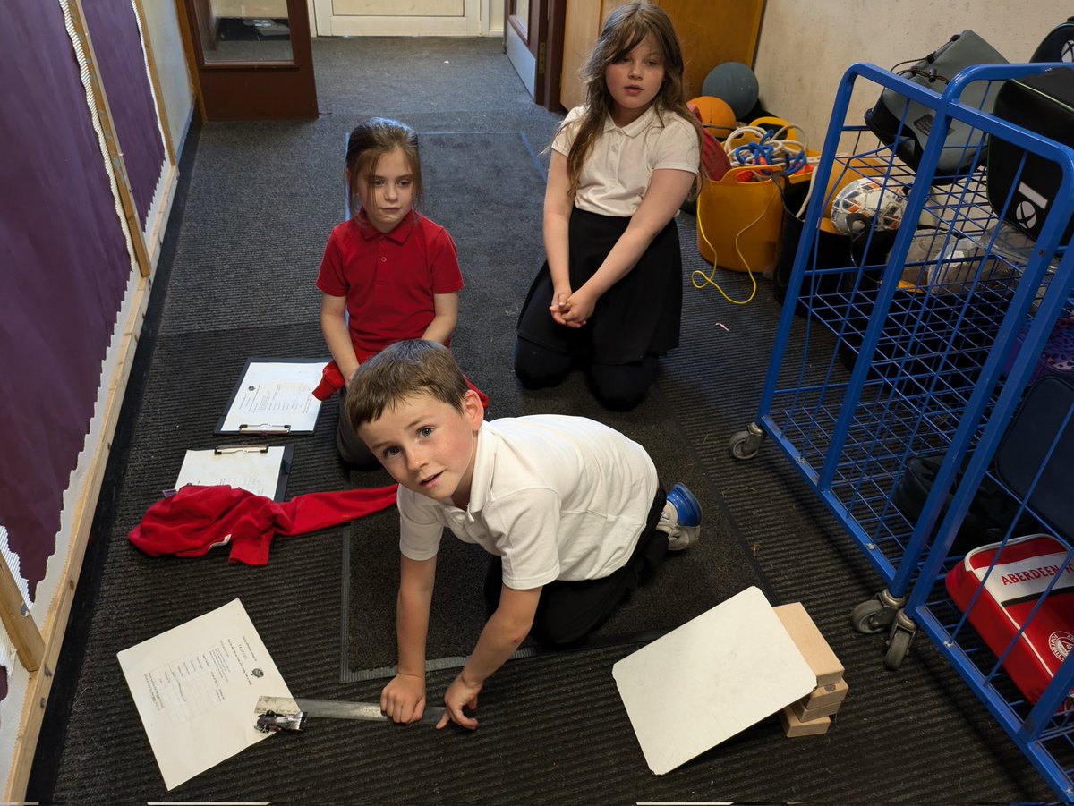 P4/3 had fun investigating friction today - observing a toy car travelling over different surfaces!