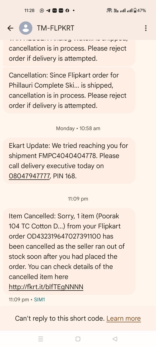 MayankShar18572's tweet photo. @VaibhavguptaTF @Flipkart @motorolaindia @0xFireDrops Yeah flip kart also cancelled my 2 orders https://t.co/wxTriBPNWN