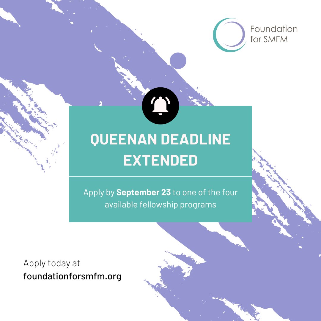The Queenan Global Health Awards application deadline has been EXTENDED to September 23. Apply now to one or more fellowship programs advancing obstetrics in underserved communities around the world at foundationforsmfm.org/programs/queen…