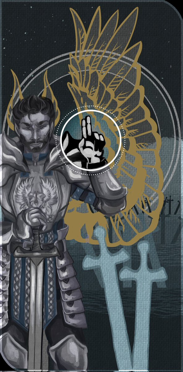 BlueberryMagPie's tweet photo. Rises from the dead. 

Friends I have been consumed by #DragonAge 
I'm drawing again? This game has me drawing again?

One rook tarot, one warden. I'm in deep on these fools. It's terminal. https://t.co/QHA1Y3NKKr