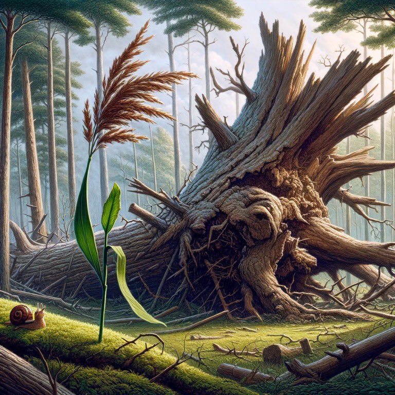 global_Xpr's tweet photo. 🌳💨The Oak and The Reed 💨🌾
« The one whose head in the sky was close and whose feet touched the Empire of the Dead ». Strength and rigidity can sometimes lead to downfall, while flexibility and resilience are key to survival.
#Fables #FrenchClassics #Literature https://t.co/qvUwXcK4M4