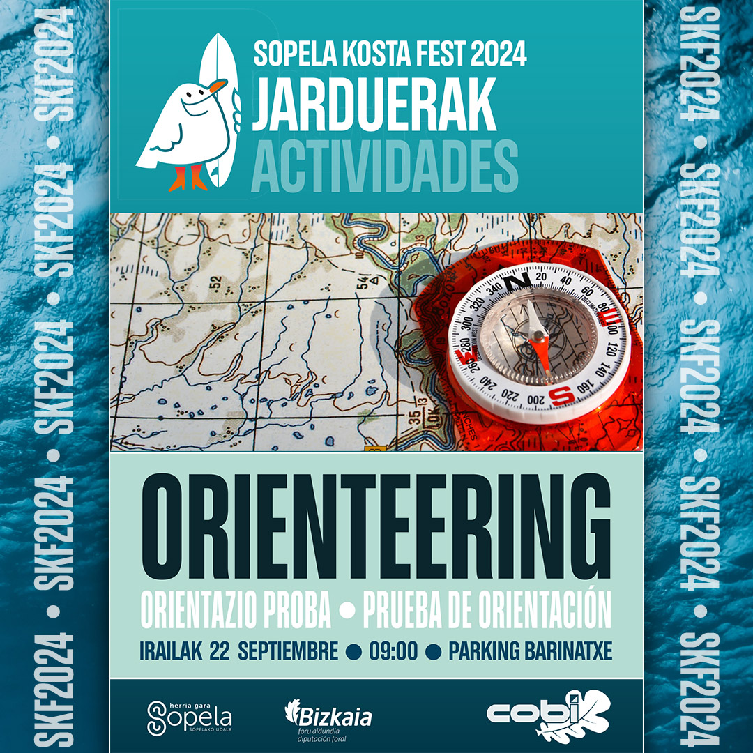 🧭 ORIENTEERING

Adin guztientzako - Para todas las edades

🕘 09:00 Akreditazioak, irteerak 09:45etik aurrera.

🔗 sopelakostafest.eus/jardueretarako…

🕘 09:00 Acreditaciones, salidas a partir de las 09:45.

🔗 sopelakostafest.eus/es/inscripcion…

#SopelaKostaFest2024