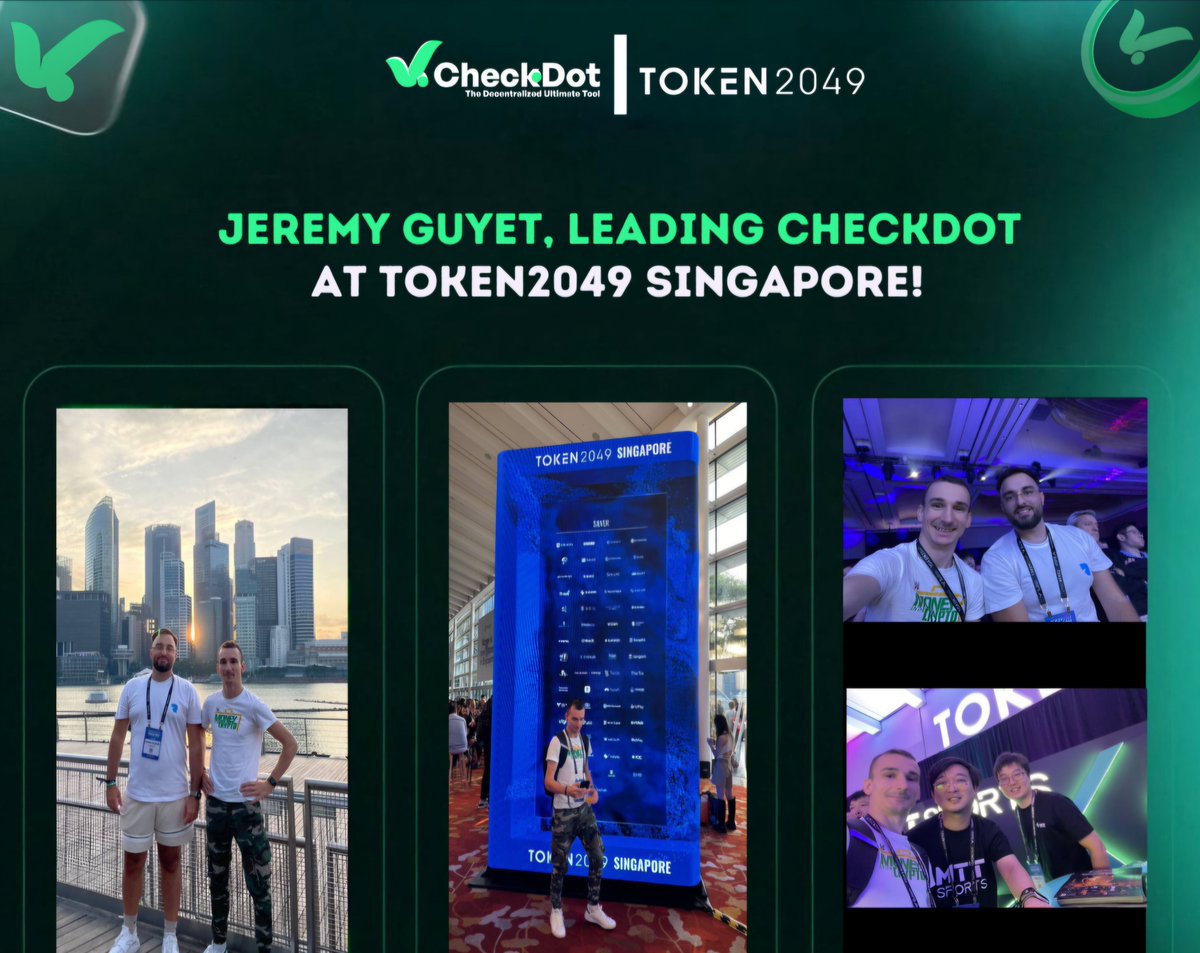 The CheckDot has officially landed in Singapore for #TOKEN2049! 🇸🇬 As a  key gathering for #Cryptocurrency leaders, this conference offers  invaluable networking opportunities and insights into the future of the  blockchain industry. #