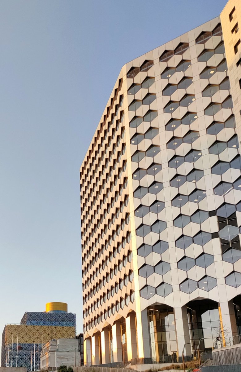 The gold and the new. Setting September sun from #HollidayStreet #Birmingham