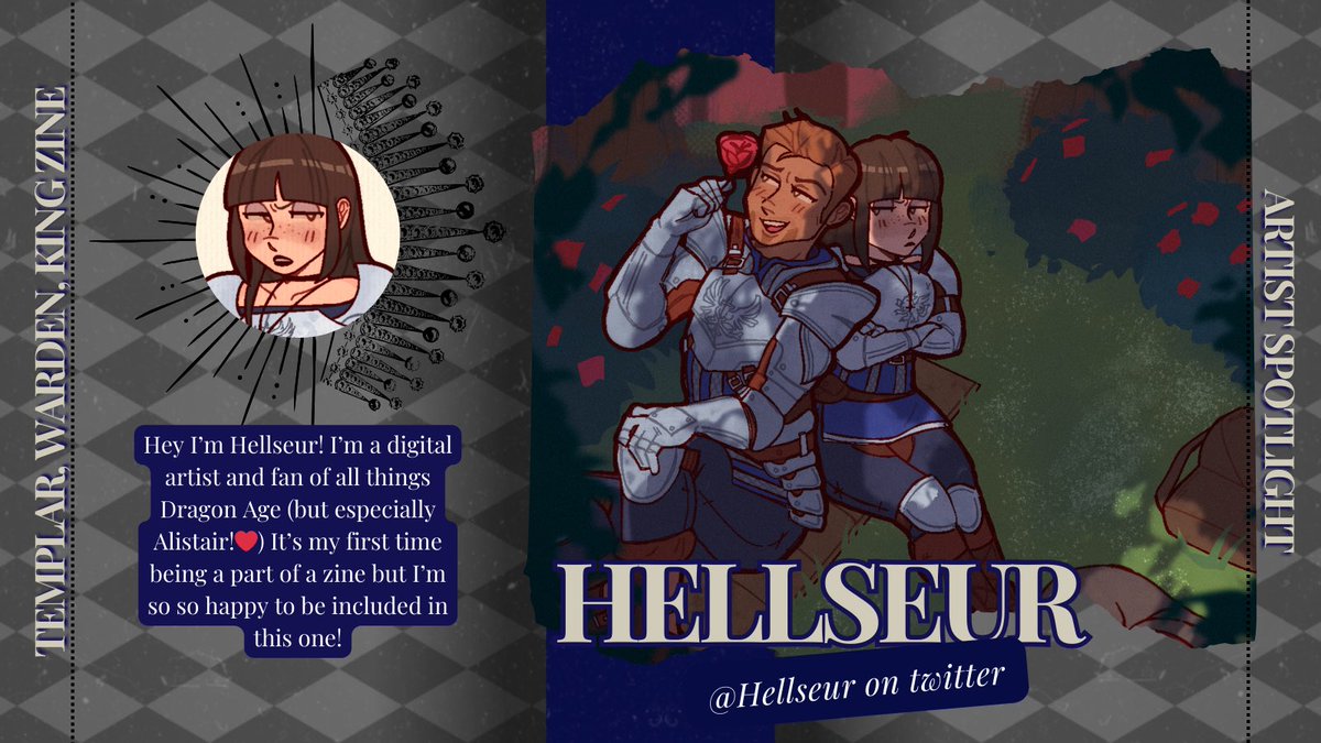 spotlight 💙 hellseur 
role ⚔️ artist

today we are spotlighting <a href="/hellseur/">hellseur ☘︎</a>, another alistair lover with the cutest art! we are so excited to see alistair in this style and have her joining us ✨

#TWKZspotlights