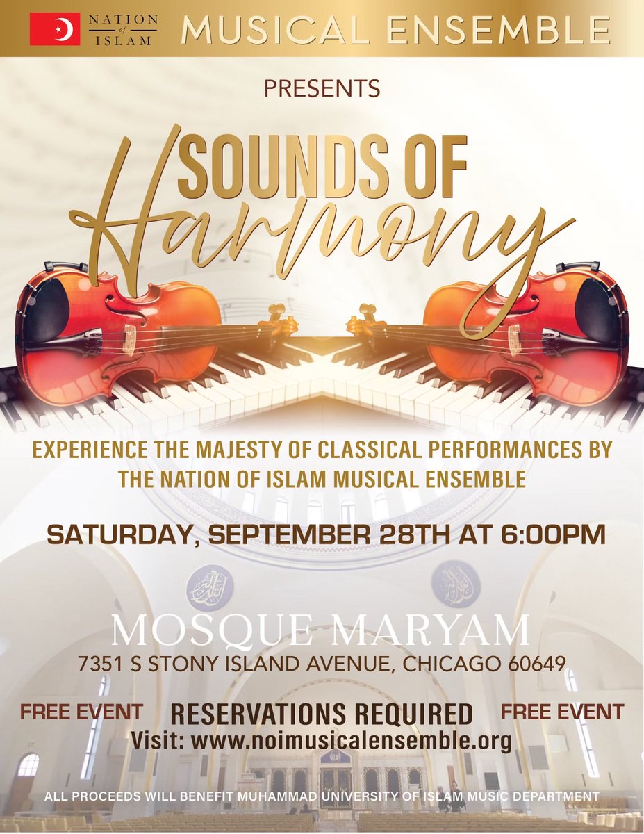 Peace. Dear Bros &amp; Sis’s, may we pls seek your support &amp; ask that you b a part of a magnificent eve of culture &amp; music &amp; love at Mosque Maryam. Please reserve your complimentary tickets now &amp; join us in a beautiful evening of music, love &amp;happiness. 

Sat, Sept 28th <a href="/6pm/">Follow us @Shop6pm!</a>. Thanks