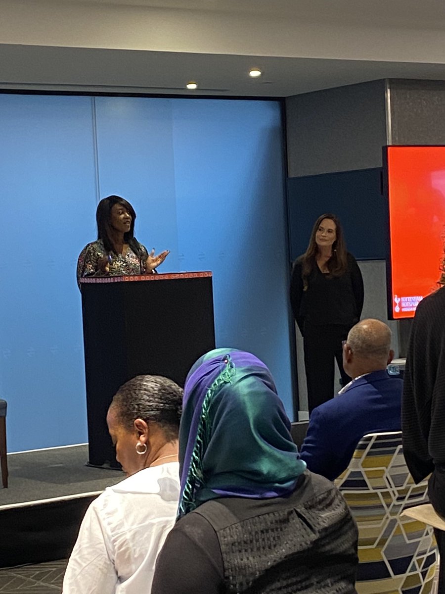 Happy 10th birthday <a href="/LondonSport/">London Sport</a> ! Wonderful to hear about your achievements over the last 10 years- and here’s to the next 10! <a href="/debs_wb/">Debbie Weekes-Bernard</a> speaking at the celebration event today hosted by <a href="/SpursOfficial/">Tottenham Hotspur</a>