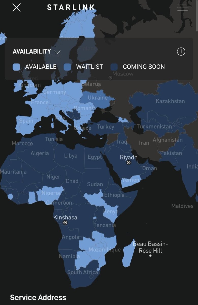 "ستارلنك" تعلن عن توفر خدماتها بشكل رسمي في ( اليمن ) 
وبذلك تصبح اليمن أول دولة عربية وفي الشرق الأوسط بالكامل تتيح خدمات ستارلنك . 

#معلومات_وحقائق