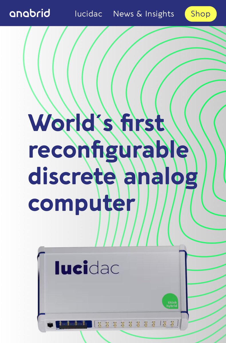 CoreyJMaley's tweet image. One contribution I&apos;ve made to the philosophy of computation has been arguing that &quot;analog&quot; ≠ &quot;continuous.&quot; Partially this has been conceptual, but partially historical. 

Now, there&apos;s a company making a new discrete analog computer. Vindication!