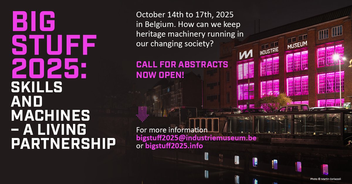 SPMA's tweet image. We are happy to share another #CfP - BIG Stuff 2025 is taking place in Belgium in 2025. CfP open until Nov 1st, 2024. Expect a special issue of Post-Medieval Archaeology in 2026! #BIGStuff2025 #industrialheritage