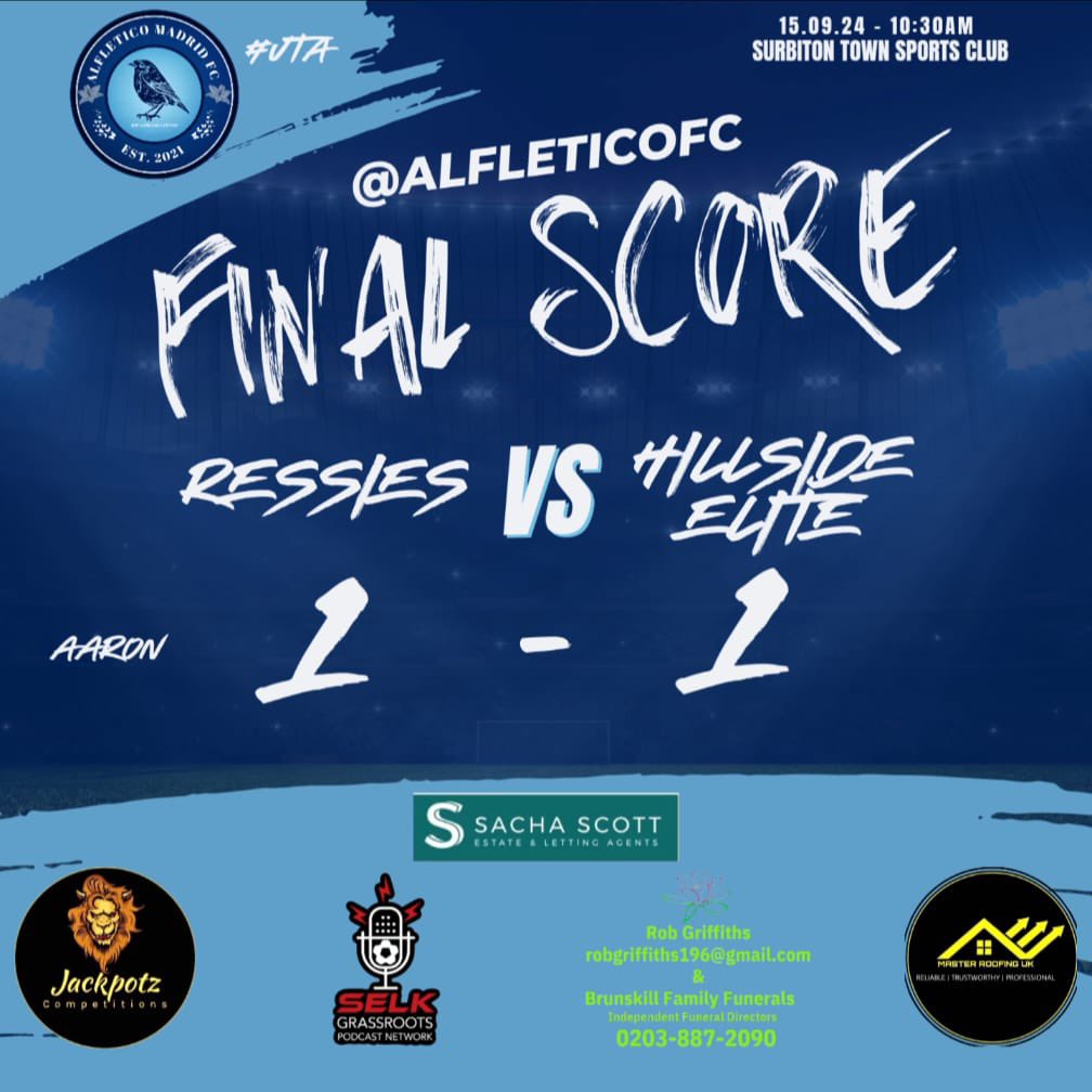 AlfleticoMadrid's tweet photo. Mixed results sunday! 
1sts get schooled by a clever &amp; experieced @realdundonaldfc missed chances and some less than impressive defending culminated in a 3-1 loss
Ressies and @HillsideFC23 played out a very physical but high quality 1-1 draw. #UTA @SELKGrassroots @Jackpotzcomps https://t.co/GzO32MI5GU