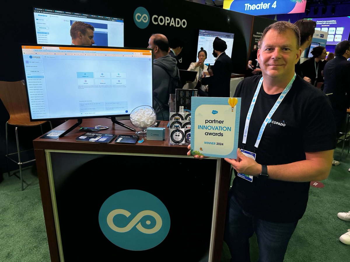 CopadoSolutions's tweet photo. 🎉 We're celebrating another proud milestone at Dreamforce! Copado has been selected as a 2024 Salesforce Partner Innovation Award winner in the Business Services category! Thank you for our team, customers and Salesforce for being a part of our journey! 

 #CopadoDF24 #DF24 https://t.co/YvX7Yt67q2