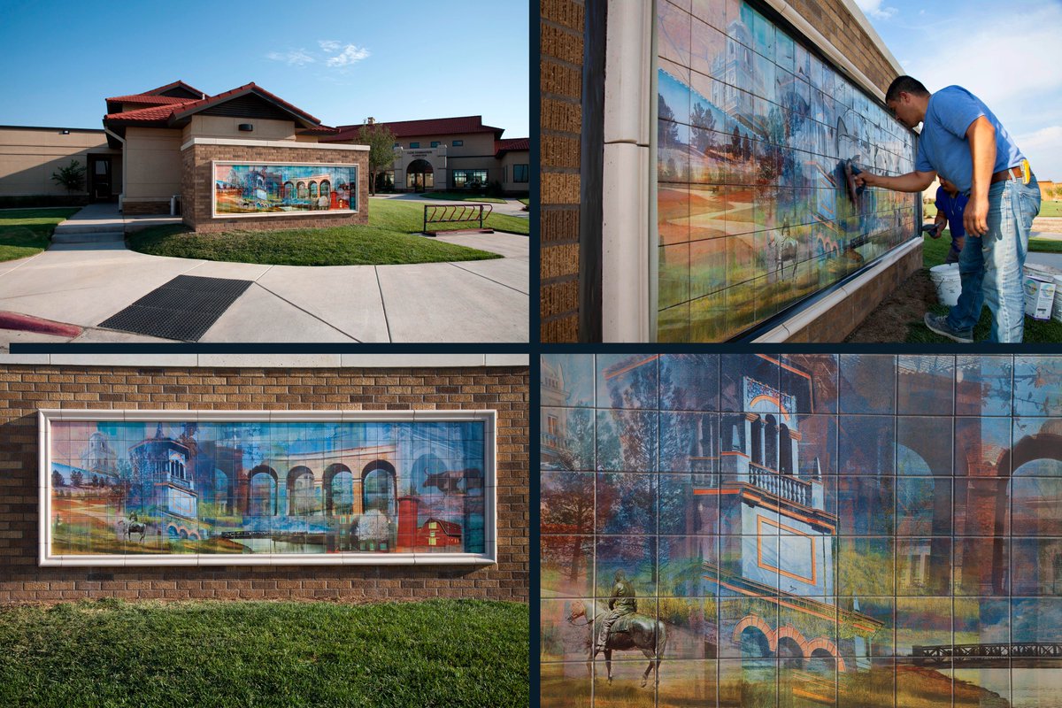 While at The Rawls Golf Course look for Peter Tonningsen and Lisa Levine’s “Bridging Localities.” This colorful ceramic artworks showcases multilayer imagery of the iconic structures around both The Rawls Golf Course and Texas Tech University campus. #arttrek #ttuspublicart