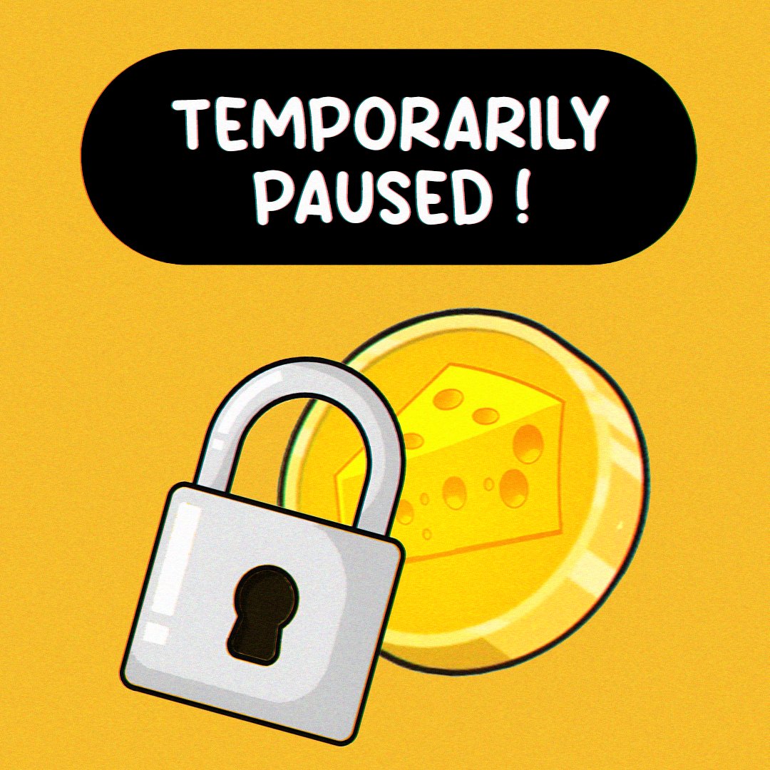 We’re pausing $CHEESE generation as we prepare for the Packs mint!
This pause will help us rebalance the game economy and provide rewards for holders with upgraded NFTs or those holding NFTs valued at 0.1 ETH, this will improve our TVL and support the final stages of the game🚀
