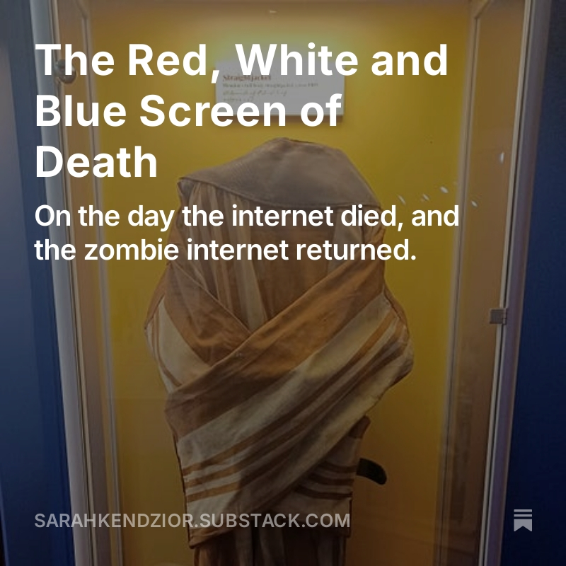 sarahkendzior's tweet photo. NEW ARTICLE! On the death of the internet -- in many ways: https://t.co/b7w4QWWp73 https://t.co/sMlA2XjXZl