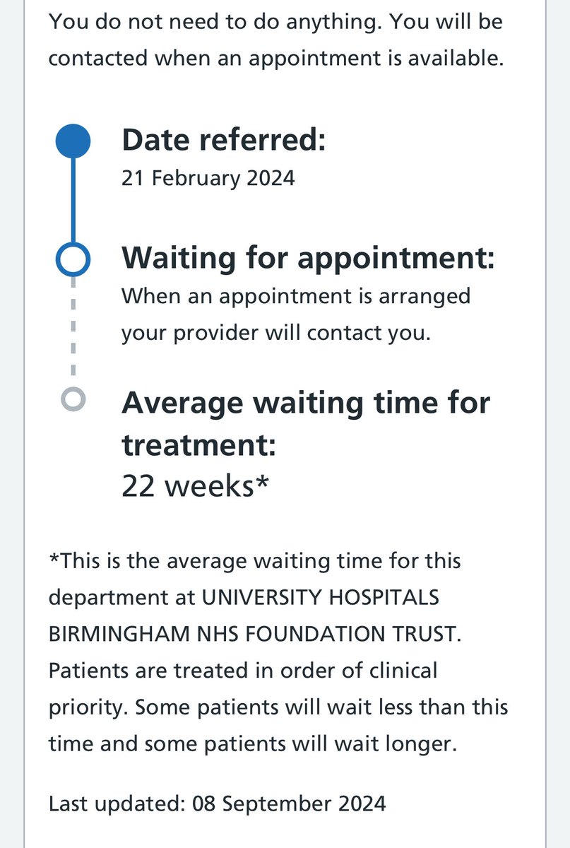 RifatJawaid's tweet photo. This cruel joke by corrupt and inefficient @uhbtrust continues. Average waiting time is 22 weeks and I’ve yet to get appointment even after 31 weeks. I will post one tweet every day henceforth to highlight the trust’s corruption. @wesstreeting @Keir_Starmer https://t.co/b9z44STipV