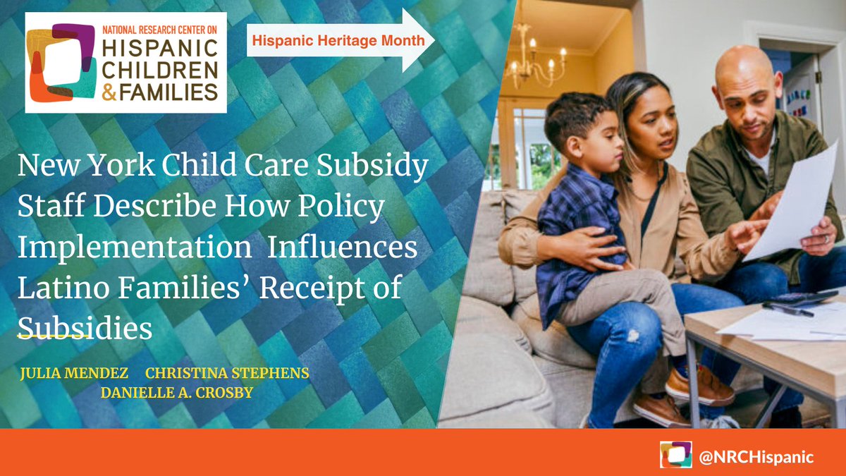 Hispanic Research Center (@nrchispanic) on Twitter photo A new brief by @DanielleACrosby, <a href="/DrCStephens22/">Christina Stephens</a>, & <a href="/DrJMSmith25/">Julia Mendez Smith</a> uses findings from a survey of New York #childcare subsidy program staff to provide insights about potential access barriers and facilitators for Latino families. hispanicresearchcenter.org/research-resou… A new brief by @DanielleACrosby, <a href="/DrCStephens22/">Christina Stephens</a>, & <a href="/DrJMSmith25/">Julia Mendez Smith</a> uses findings from a survey of New York #childcare subsidy program staff to provide insights about potential access barriers and facilitators for Latino families. hispanicresearchcenter.org/research-resou…